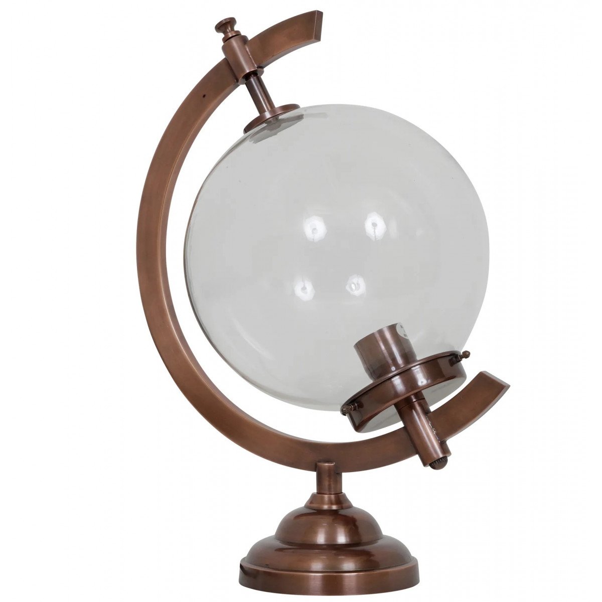 Messinglampe in der Farbe antikes Rotmessing mit einer E27 Fassung
