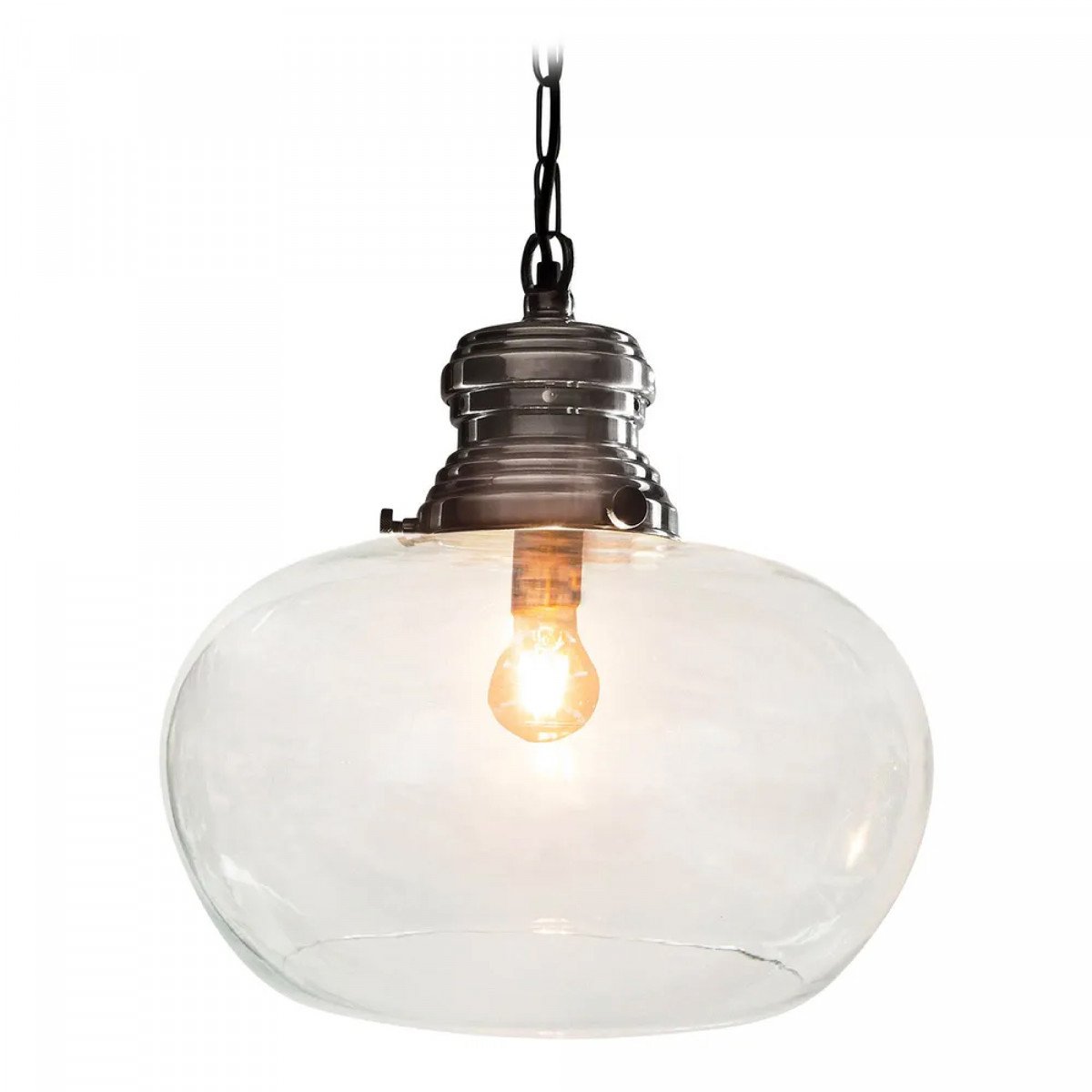Messinglampe in antiker Silberfarbe mit E27 Fassung