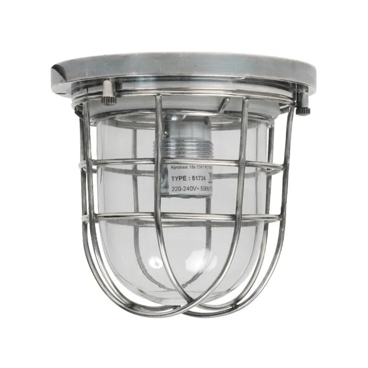 Messinglampe in Antiksilber mit E27-Fassung