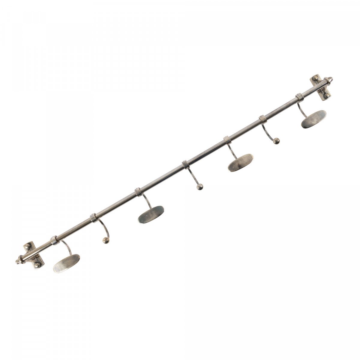 Messing Garderobe Antiksilber 7 Haken