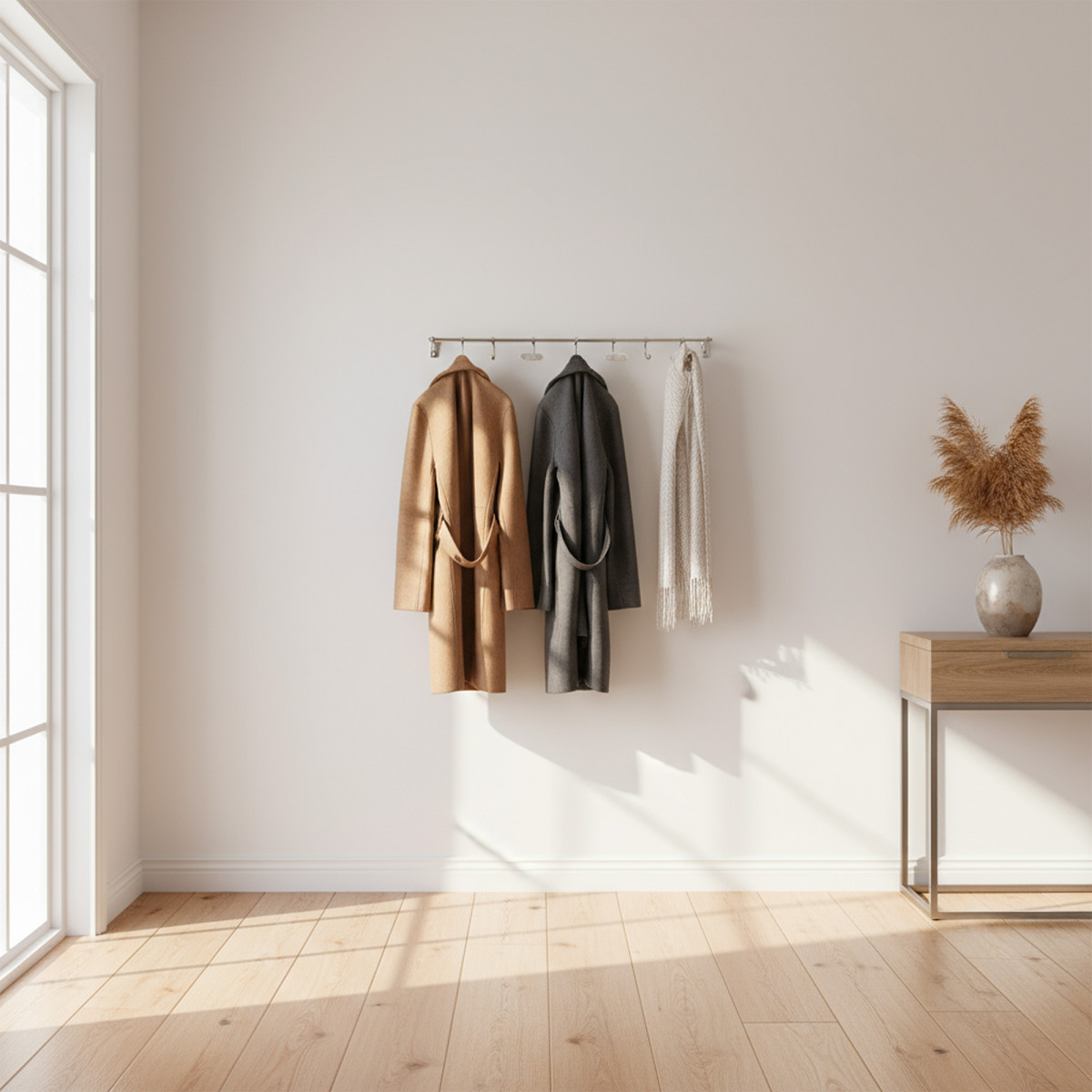 Messing Garderobe Antiksilber 7 Haken