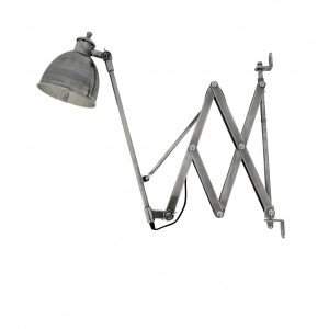 Messinglampe in antiker Silberfarbe mit E27 Fassung