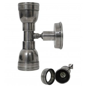 Messinglampe in antiker Silberfarbe mit GU10-Fassung