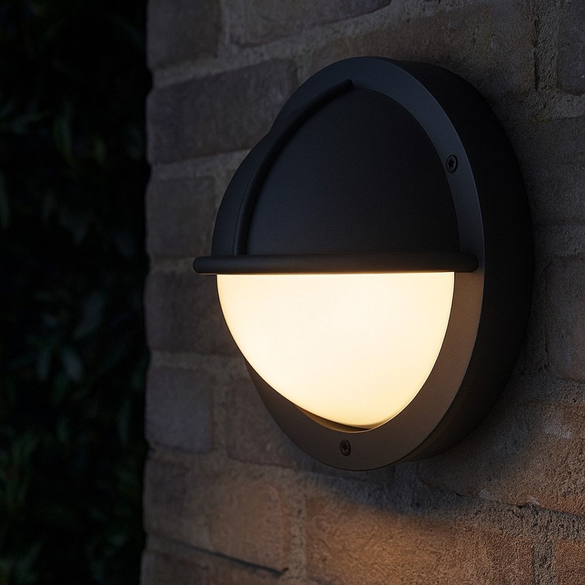 runde wandleuchte milchglas anthrazit modern e27