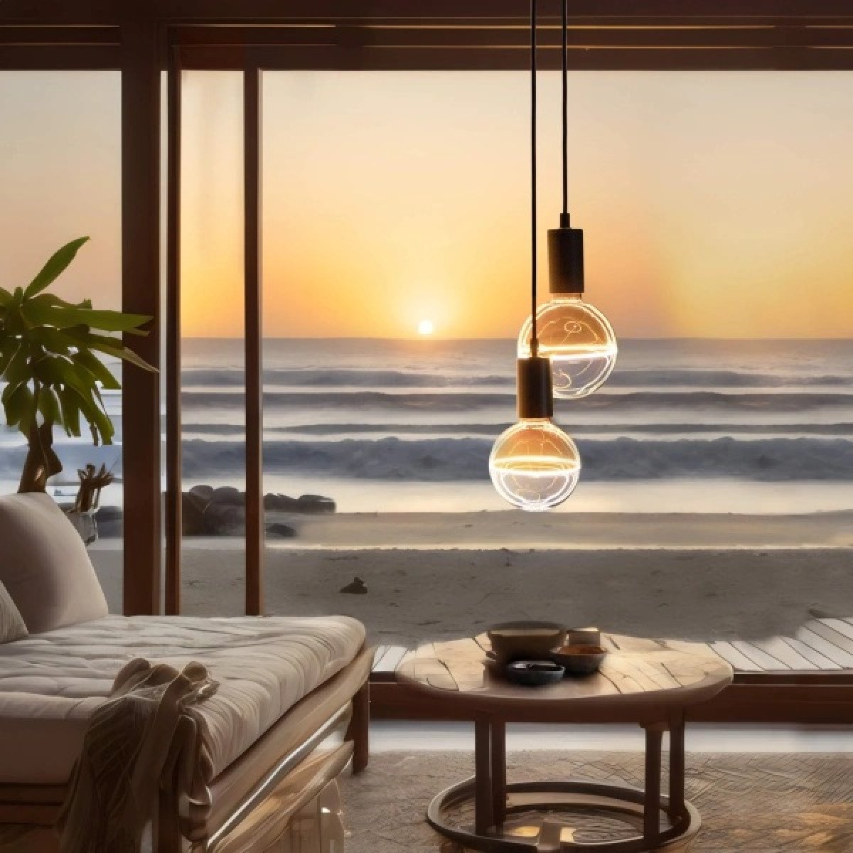 Lichtquelle Globe 188 Amber Blau Dimmbar E27