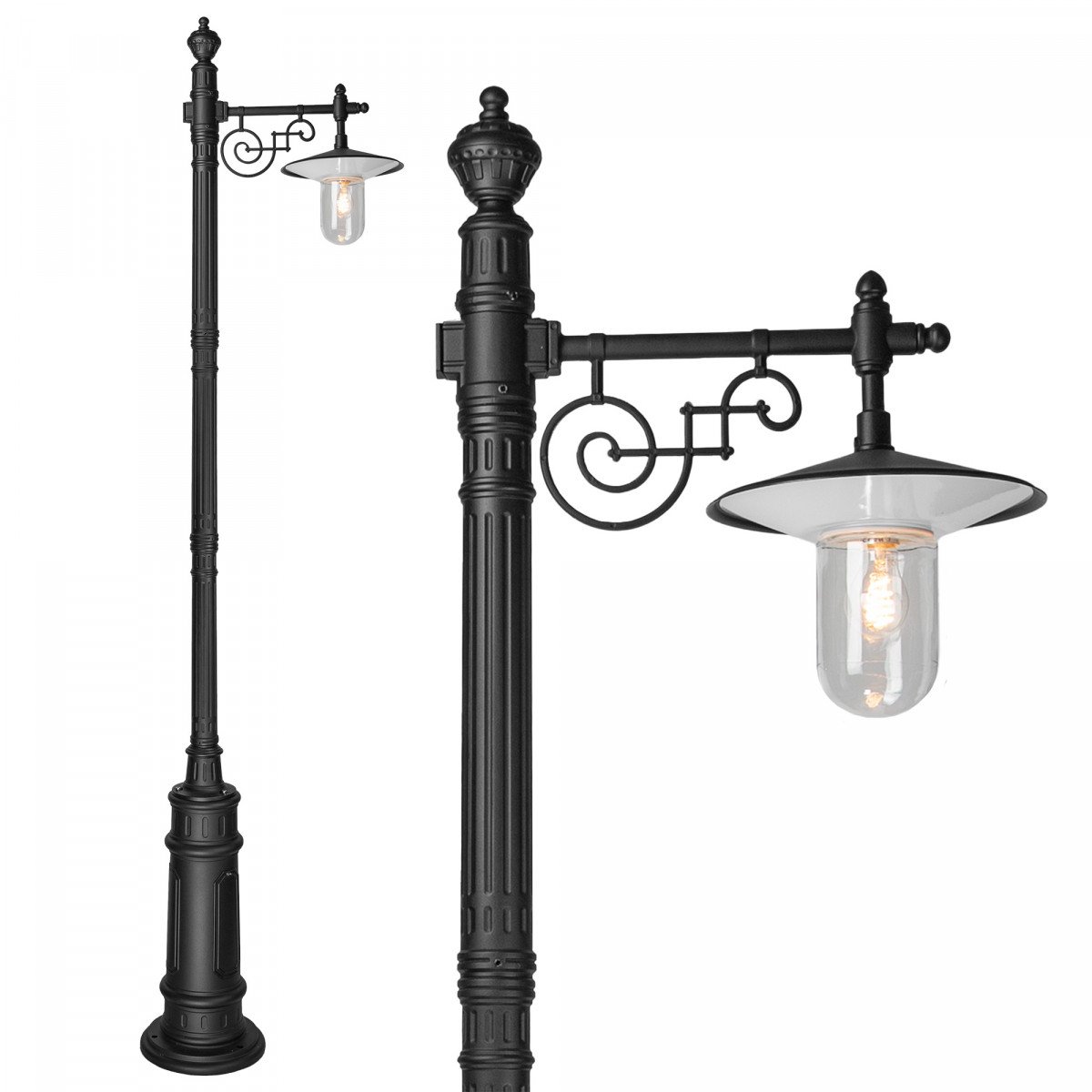 Klassische Schwarz Laterne 250 cm KS Verlichting