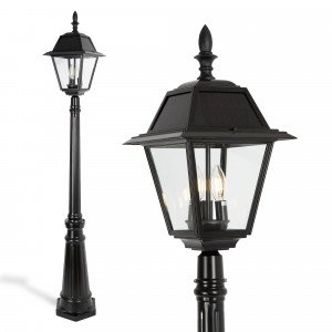 Außenlampe Solar Vincenza Gartenlampe schwarz Aluminium klassisch Solarstrom