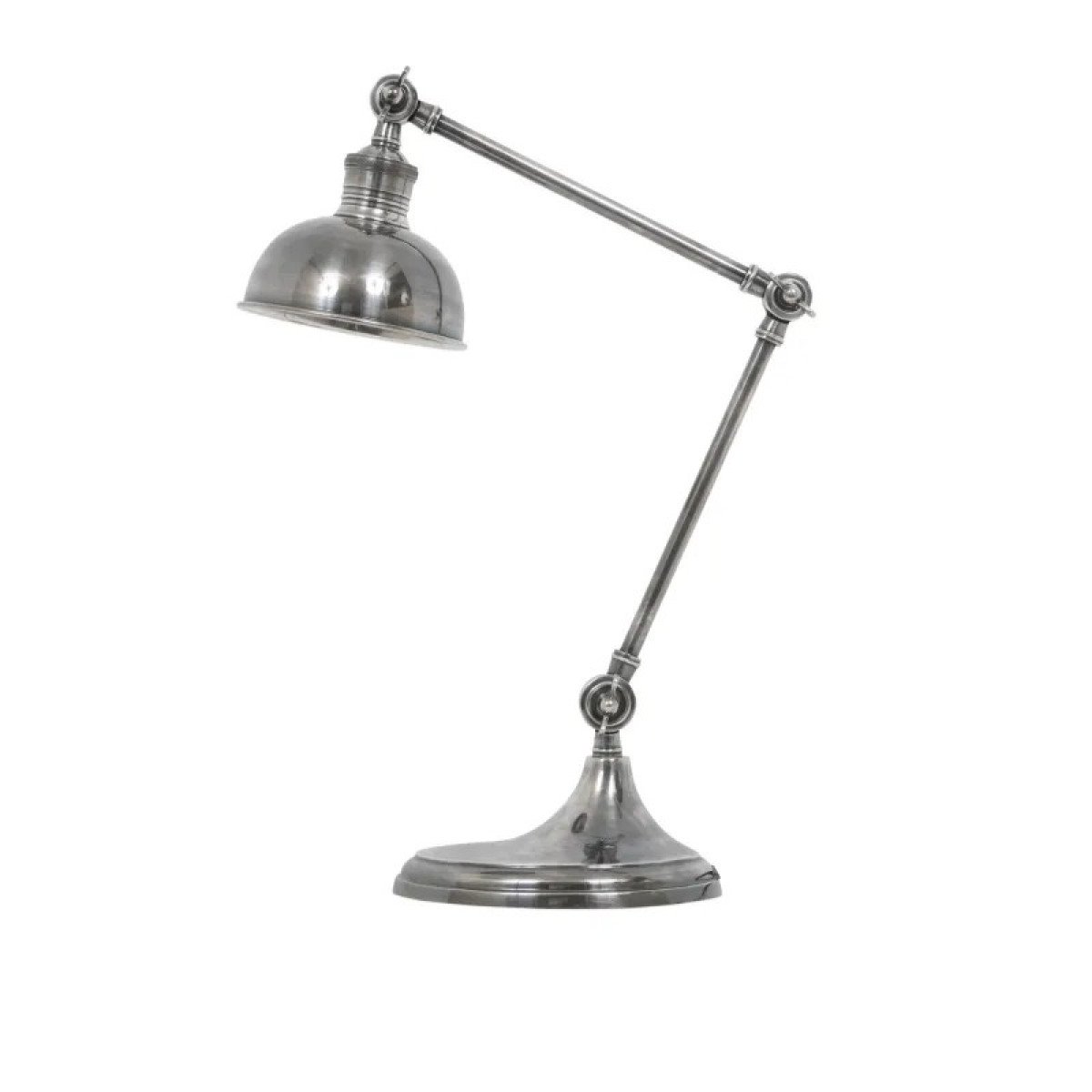 Messinglampe in Antiksilber mit E27-Fassung