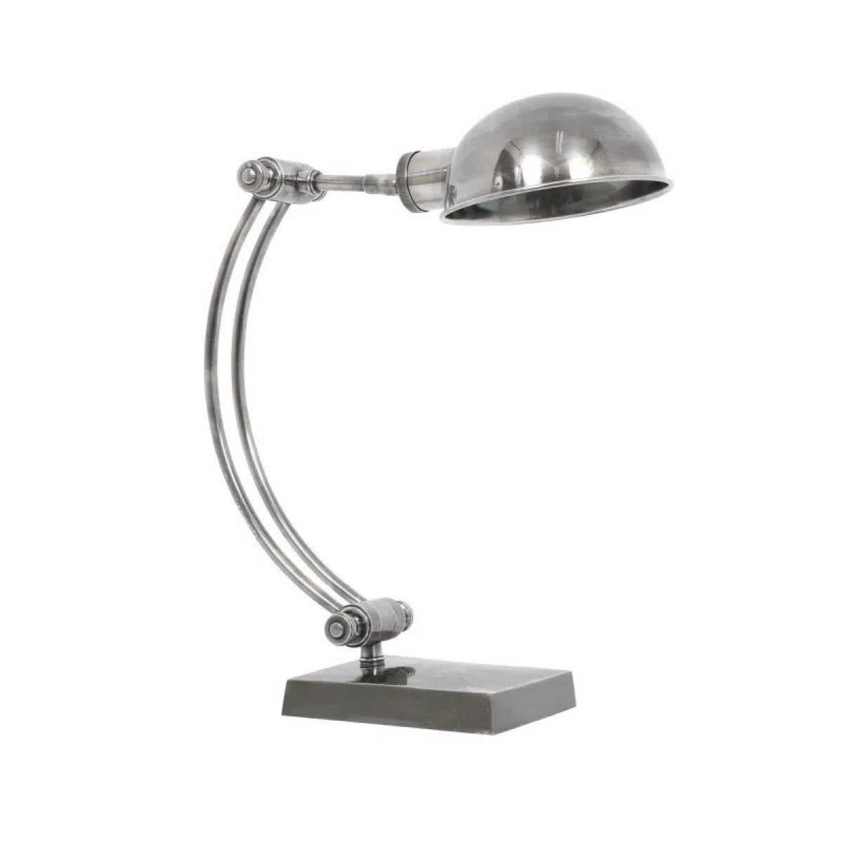 Messinglampe in Antiksilber mit E27-Fassung