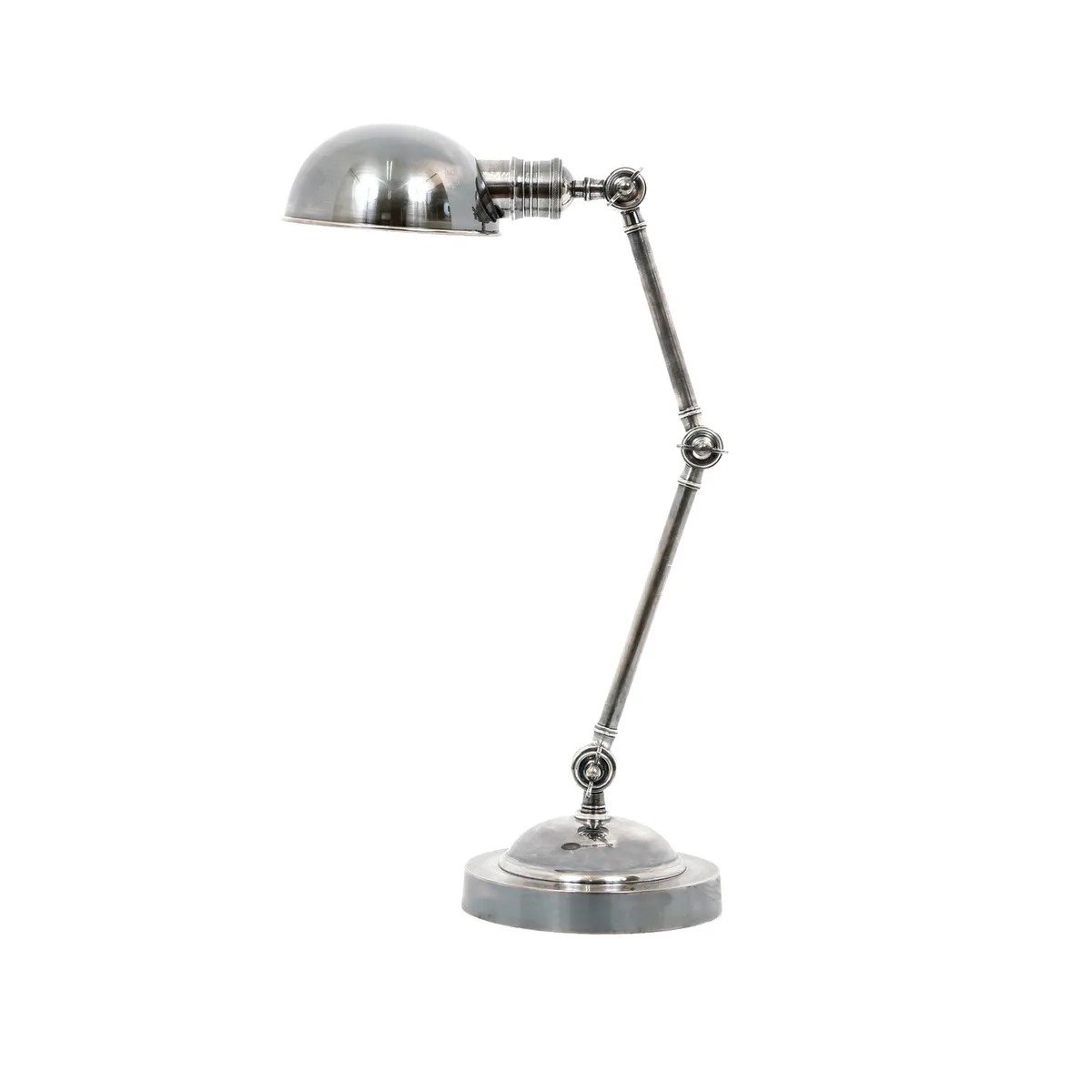 Messinglampe in antiker Silberfarbe mit E27 Fassung