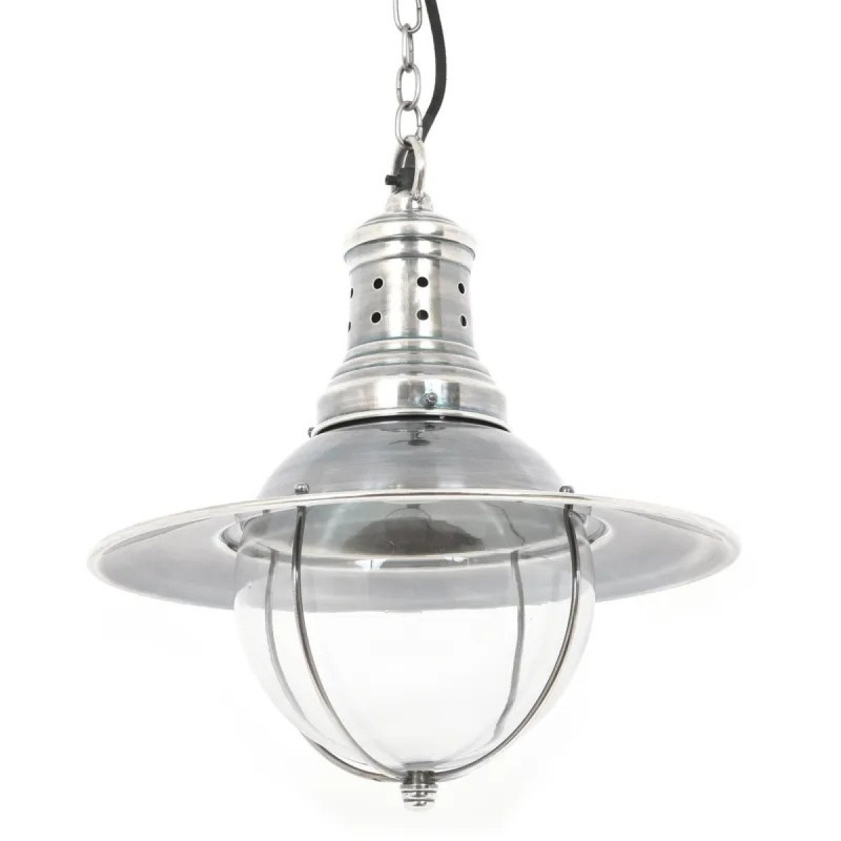Messing-Lampe in der Farbe antik-silber mit einem E27 Lichtquellenfassung