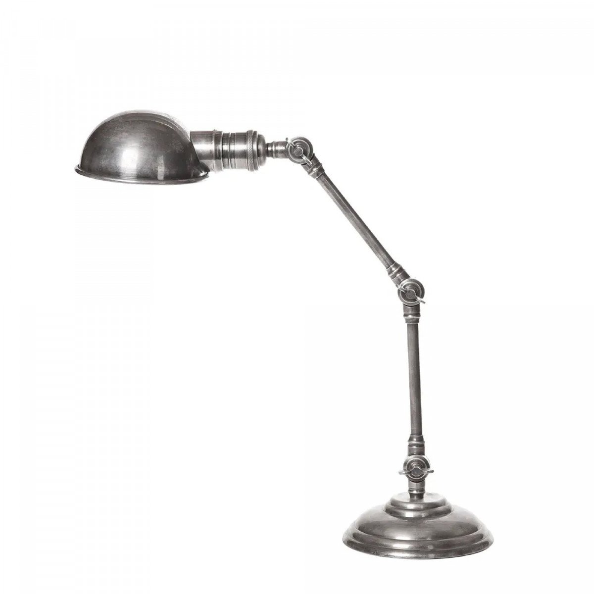 Messinglampe in antiker Silberfarbe mit E14-Fassung