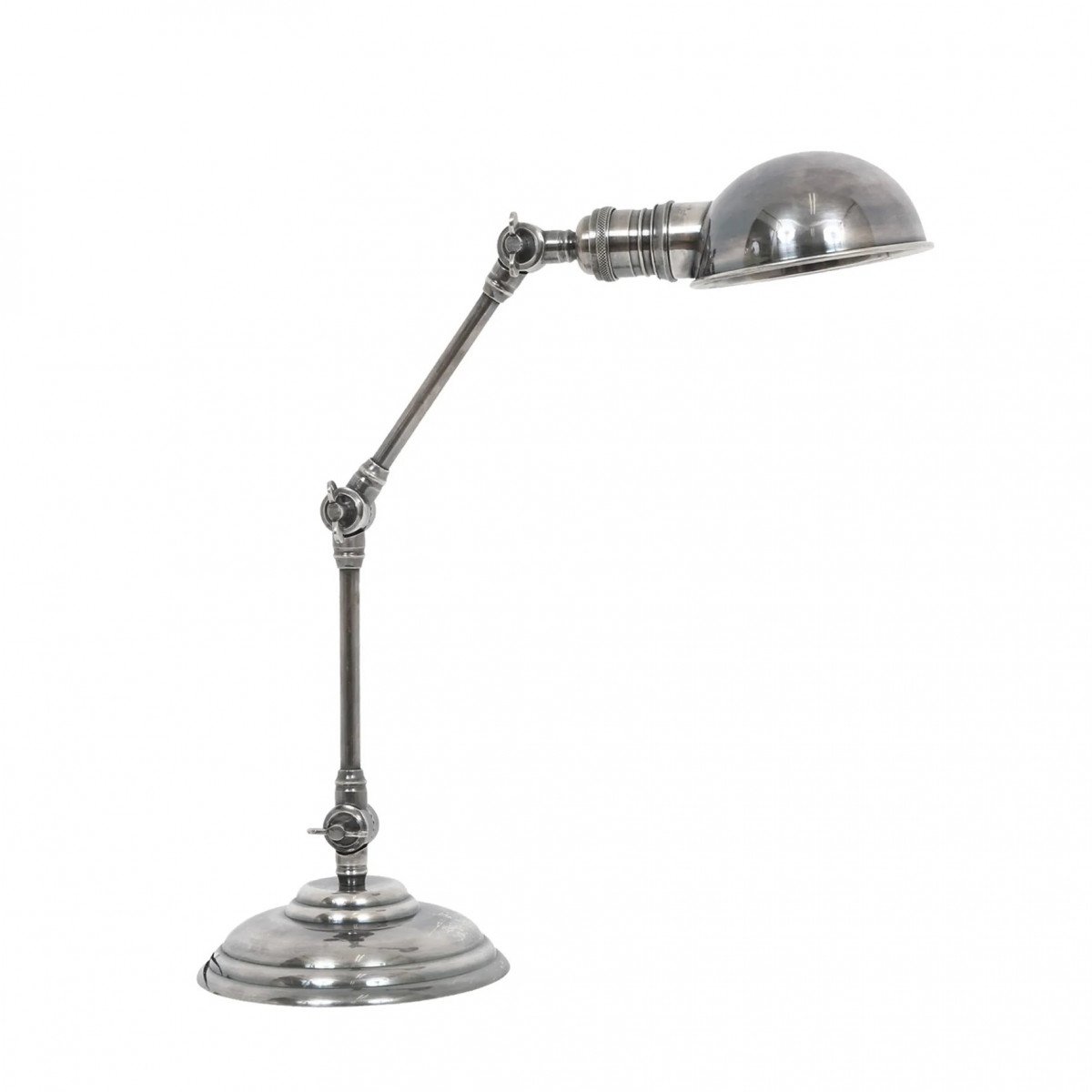 Messinglampe in antiker Silberfarbe mit E14-Fassung