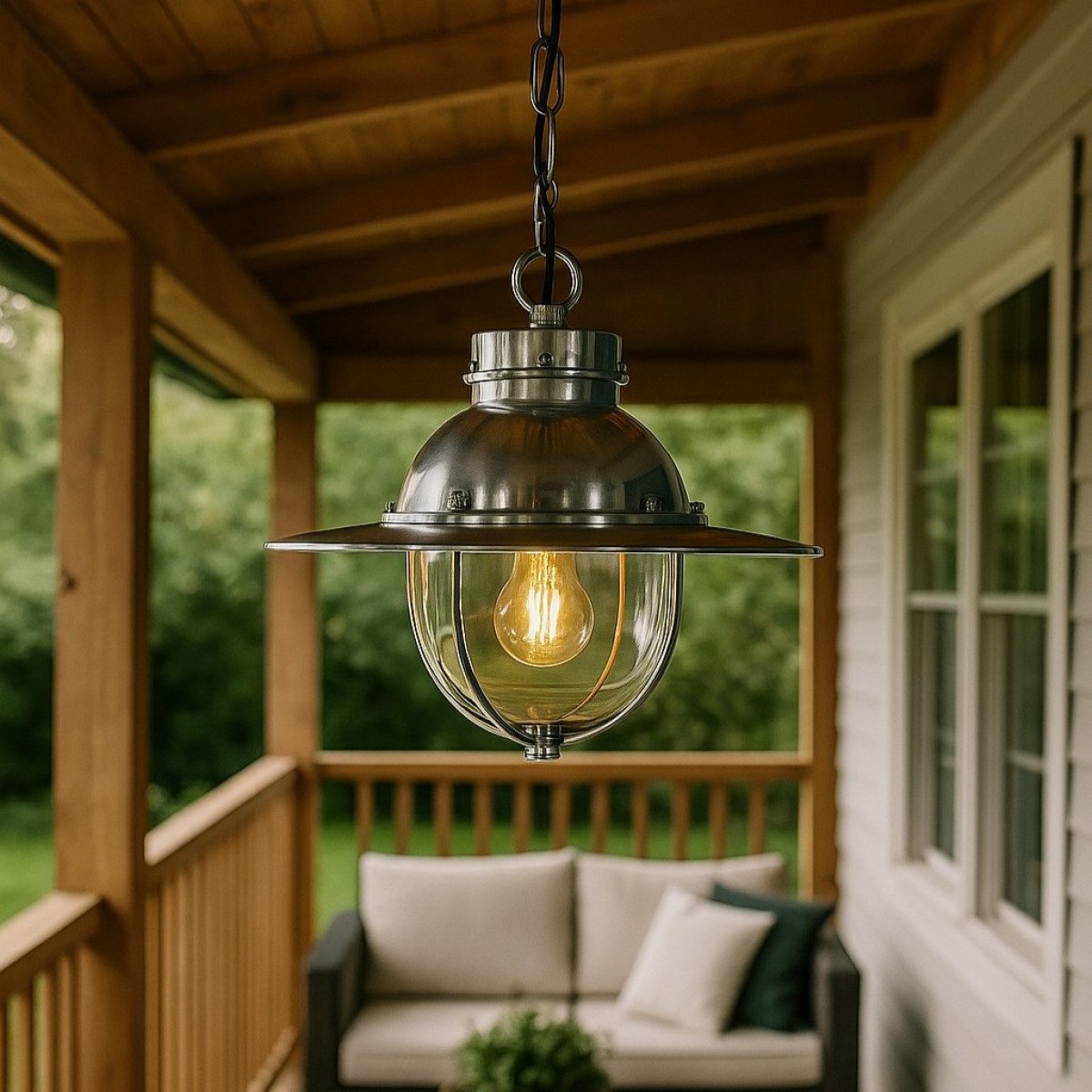 Messinglampe in antiker Silberfarbe mit E27 Fassung