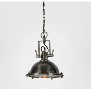 Messinglampe in antiker Silberfarbe mit E27 Fassung