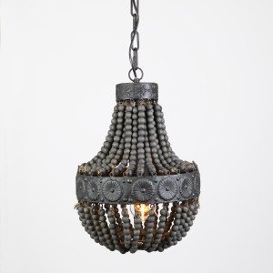 Innenbeleuchtung Perle Pendelleuchte Schwarz Holz und Metall
