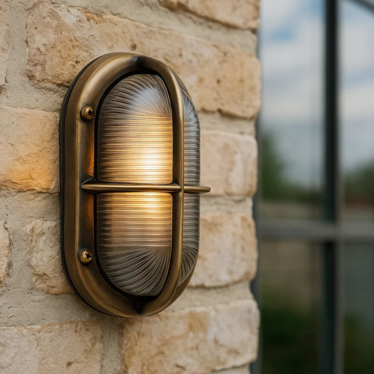 Robuste Außenleuchte Oculus Bronze