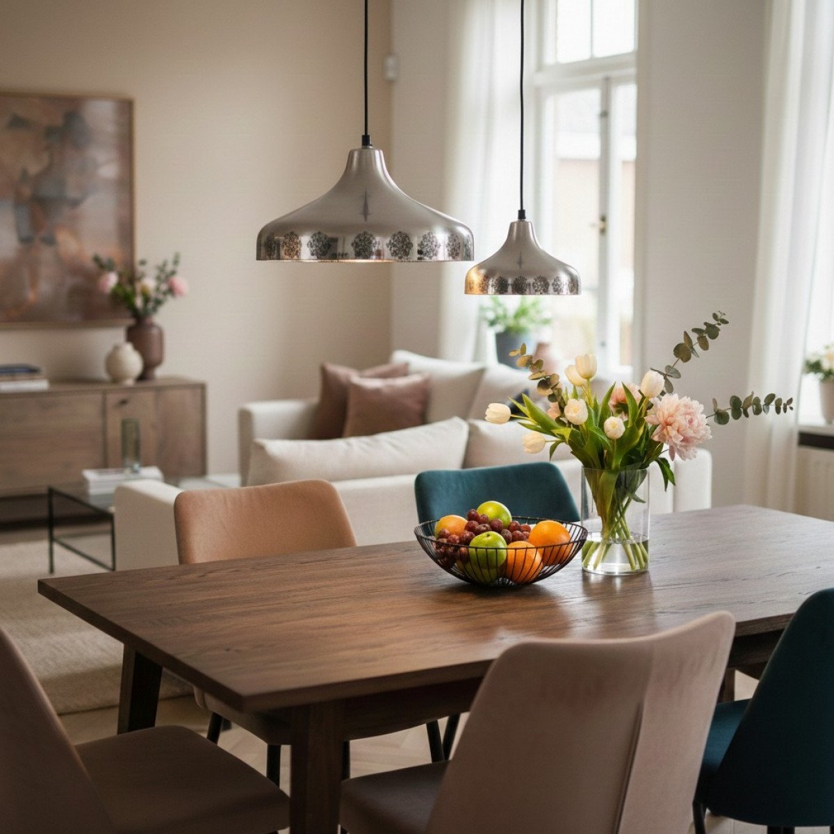 Alu Shiny Flat S Hängeleuchte Silber Aluminium Ø22 cm E27 Innenbeleuchtung