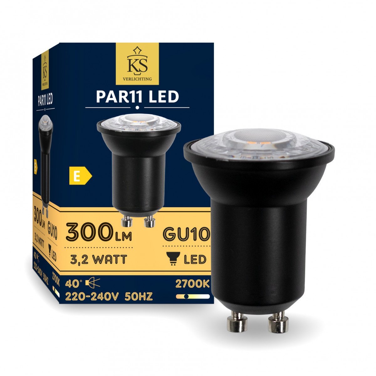 Schwarze GU10 PAR11 LED-Lichtquelle dimmbar