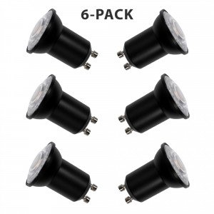 6er-Set Schwarze GU10 PAR11 LED-Lichtquelle
