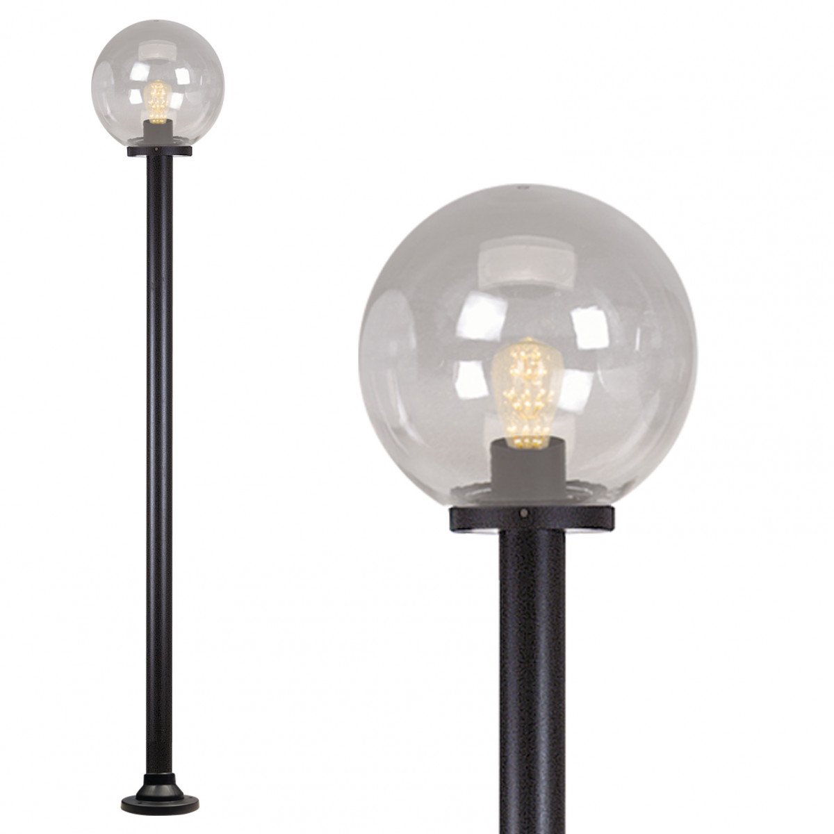Gartenlampe Globe 150R Klar mit Kugel Ø30cm