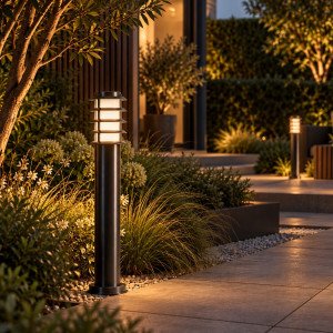Außenbeleuchtung Soll 2 Gartenleuchte Schwarz Edelstahl modern