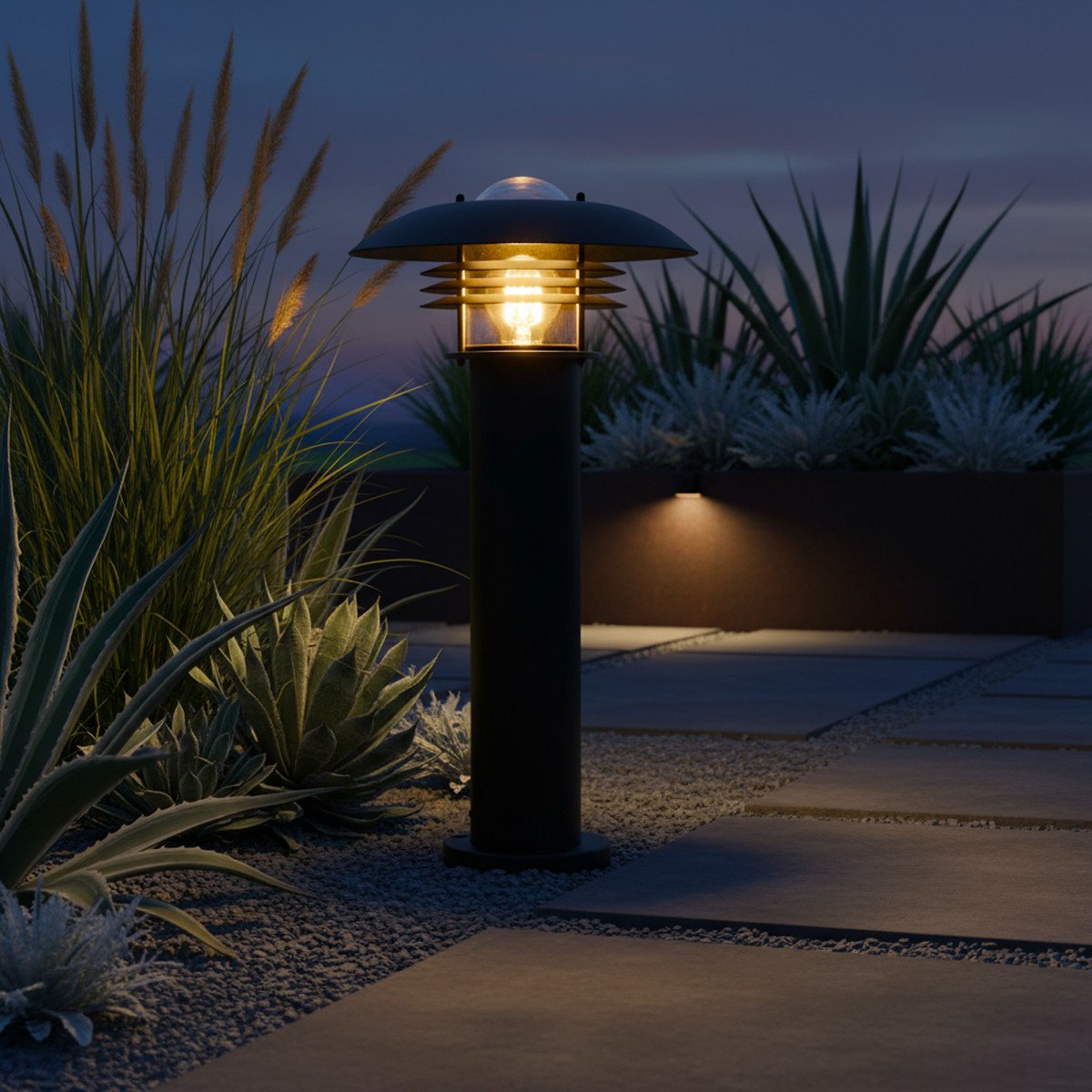 Außenlampe Riga Gartenlampe Schwarz Aluminium Modern