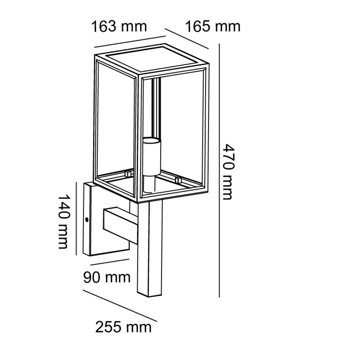 Bilthoven Wandlampe Schwarz, Außenlampe, prächtige Wandleuchte an der Wand