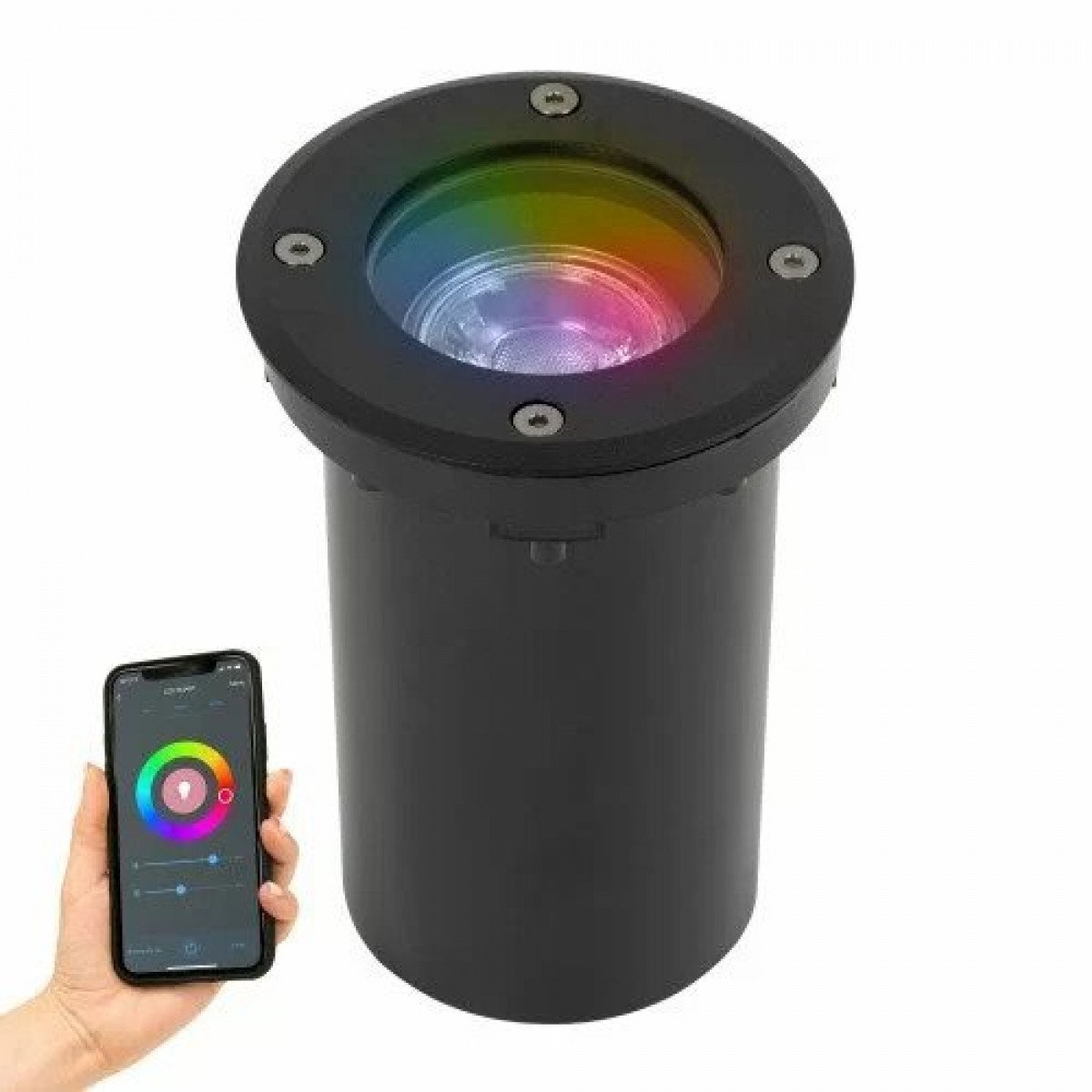 Bodenspot LED Ø11 Rund Schwarz mit smart WIFI LED