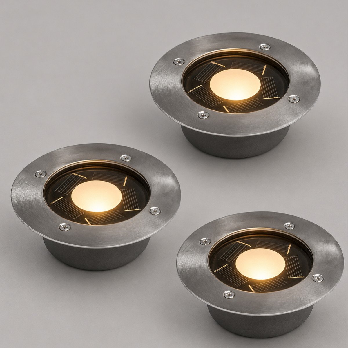LED Solar Bodenspot rund Puck solar