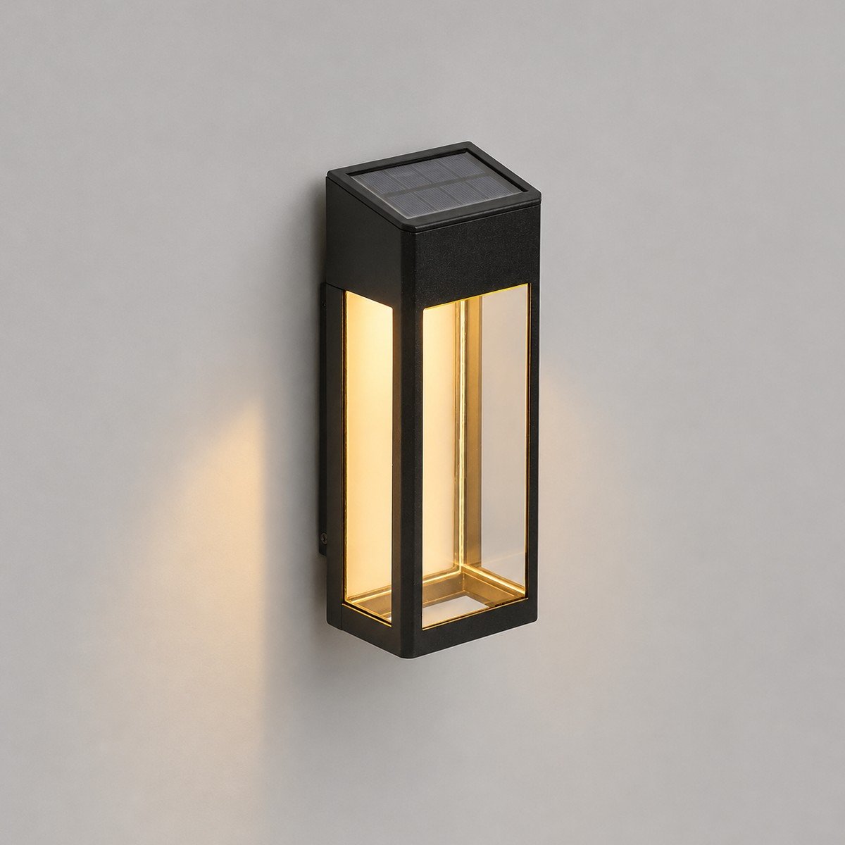 LED Solar Wandlampe Schwarz Solario