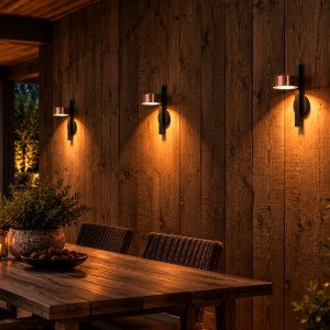 Set 3 Orion Kupfer Außenwandleuchte IP44 G9 LED