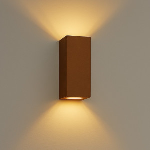 Wandlampe Up und Downlighter Geo aus Corten Stahl für Außen  Wandlampe Up und Downlighter Geo aus Corten Stahl für Außen