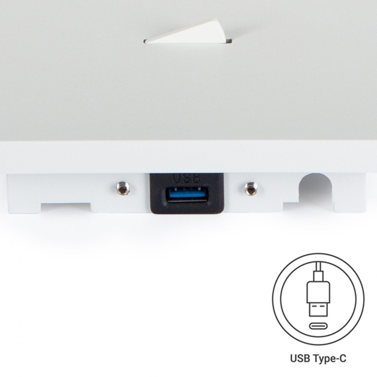 Moderner Wandstrahler in weißer Farbe mit USB Anschluss 