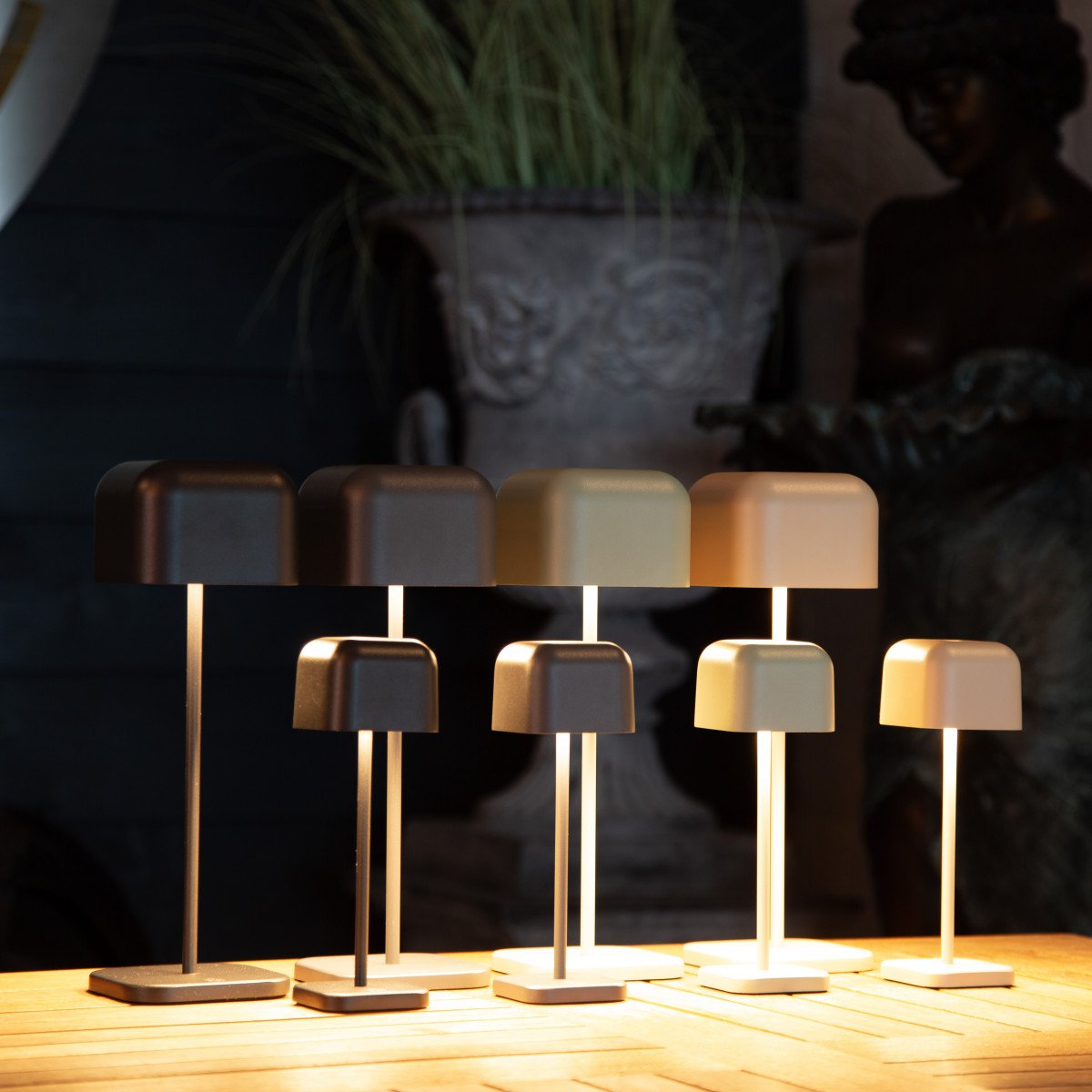 Cabo Tischlampen-Set Beige - Klein & Mittel