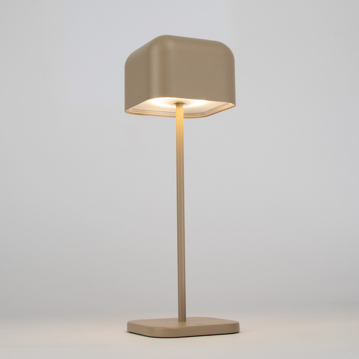 Beige Tischlampe aus Aluminium modern für drinnen und draußen