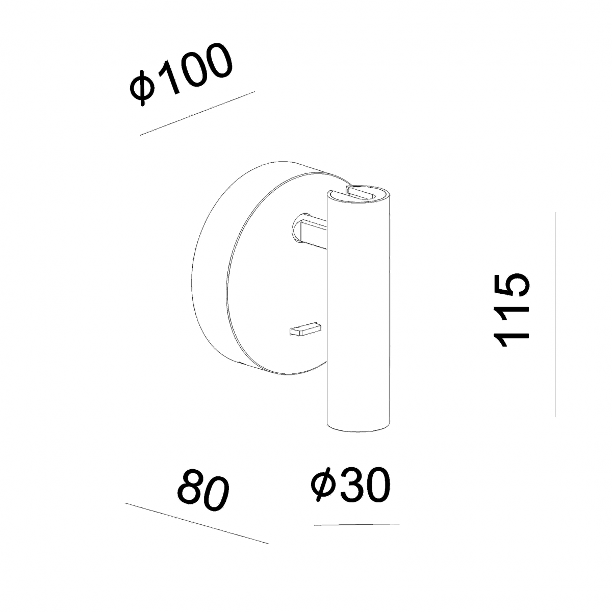 Schwarzer Wandstrahler gerichtetes Aluminium USB
