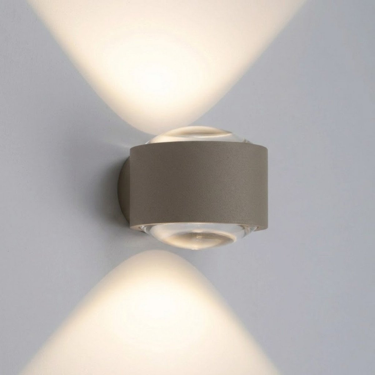 Champagne konvexes Glasfenster moderne Wandleuchte Up&Down