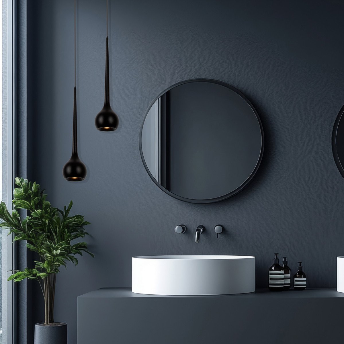 Schwarz Pendelleuchte im Drop-Design Aluminium modern