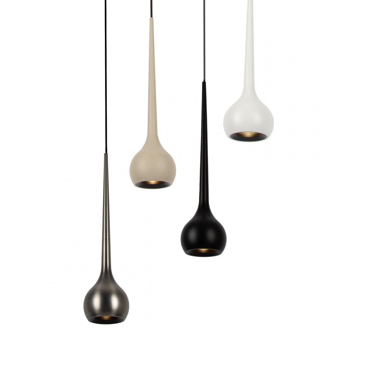 Schwarz Pendelleuchte im Drop-Design Aluminium modern