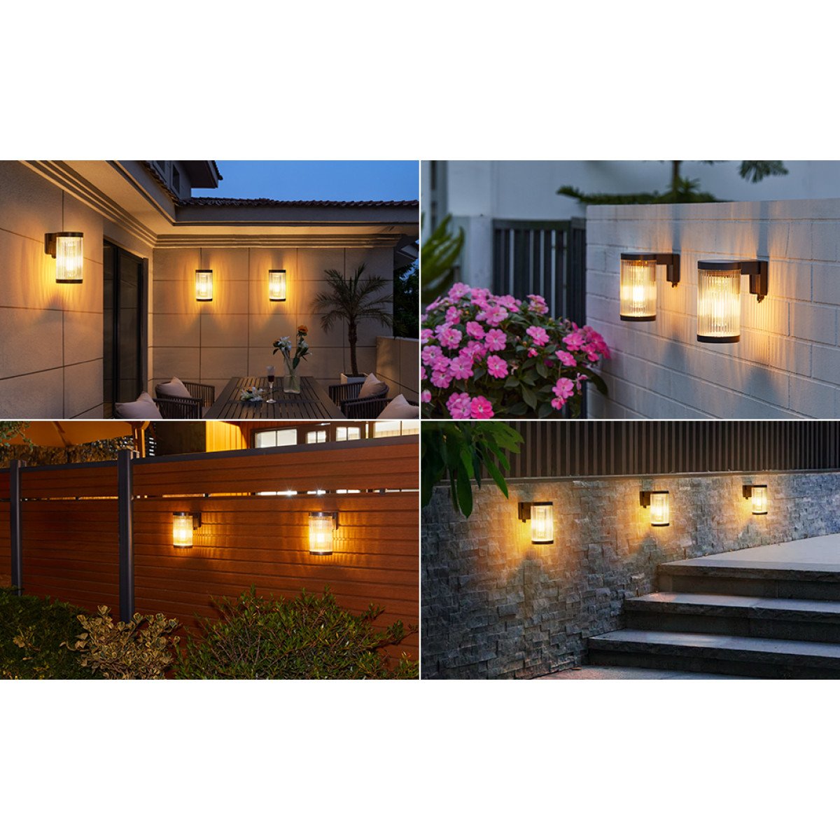 Moderne Solar-Wandleuchte – rundes Modell