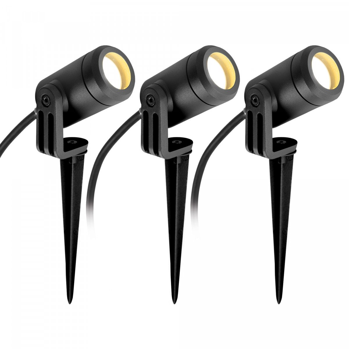 Schwarzer kompakter Bodenstrahler LED-Spike GU10 PAR11