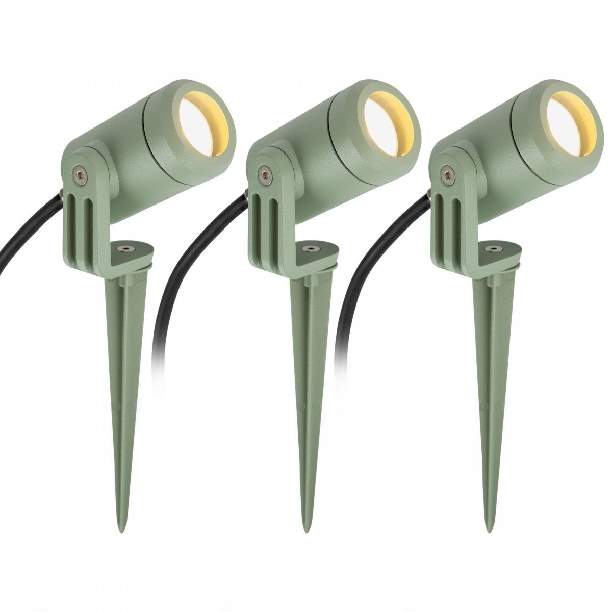 Schwarzer kompakter Bodenstrahler LED-Spike GU10 PAR11