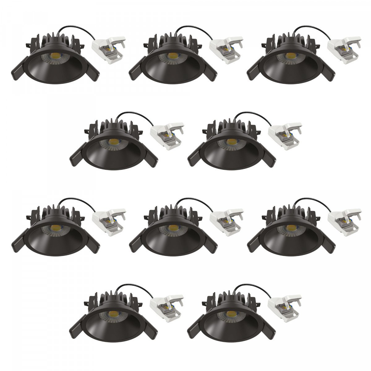 Runder Einbauspot Ivar Decke schwarz dimmbar 90mm