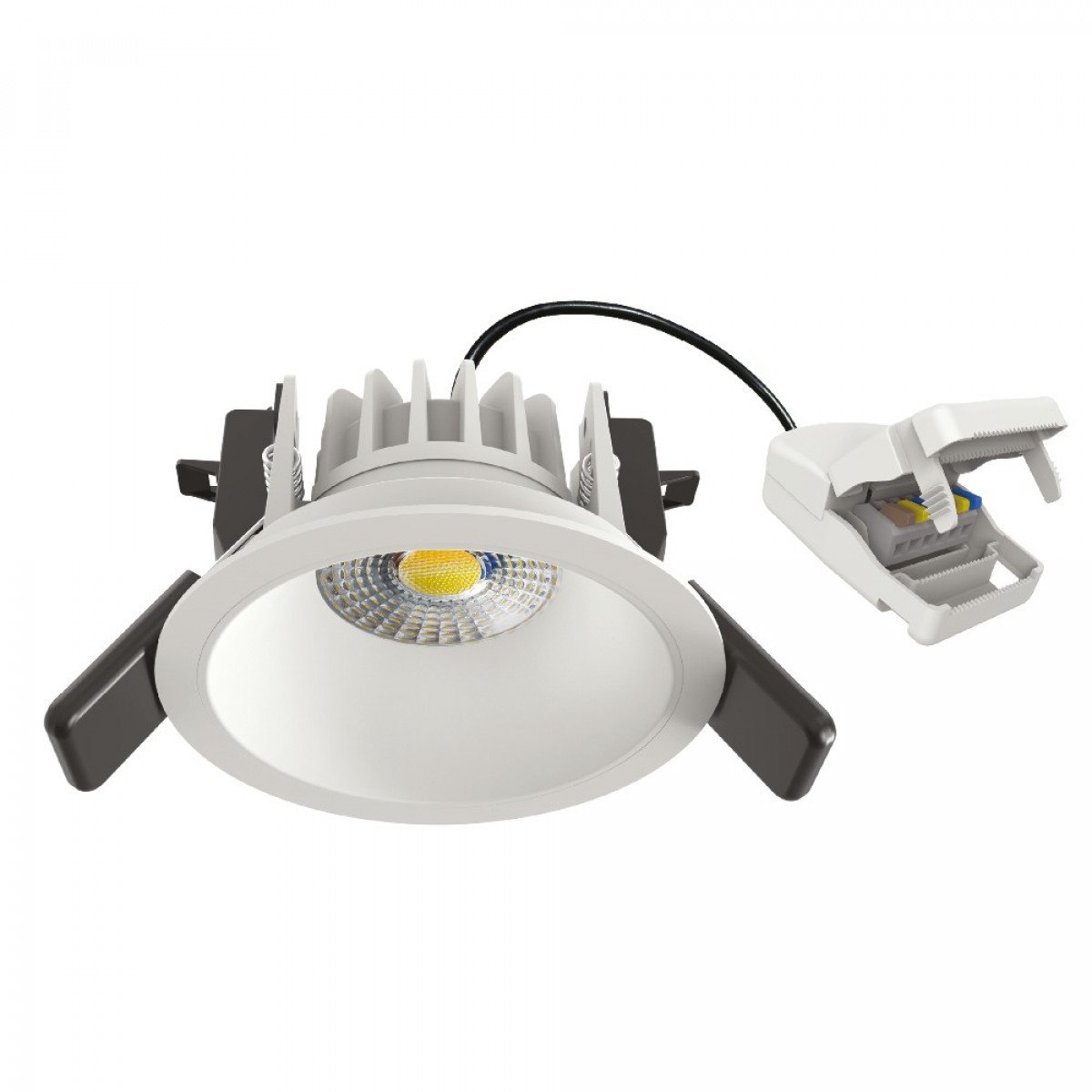 Runder Einbauspot Ivar Decke Weiß dimmbar 90mm