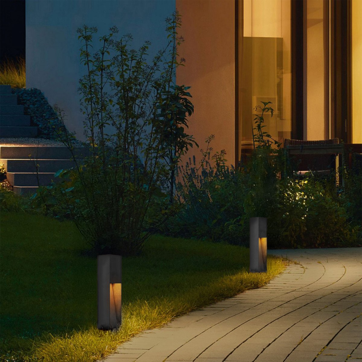 Gartenlampe – Schwarz – Aluminium – Quadratisch – Modern – GU10