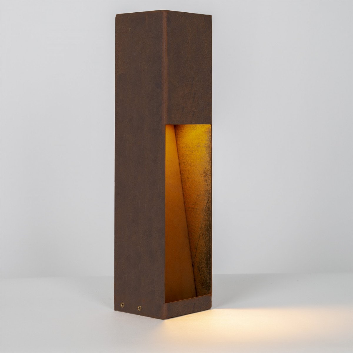 Gartenlampe – Cortenstahl – quadratisch – modern – GU10