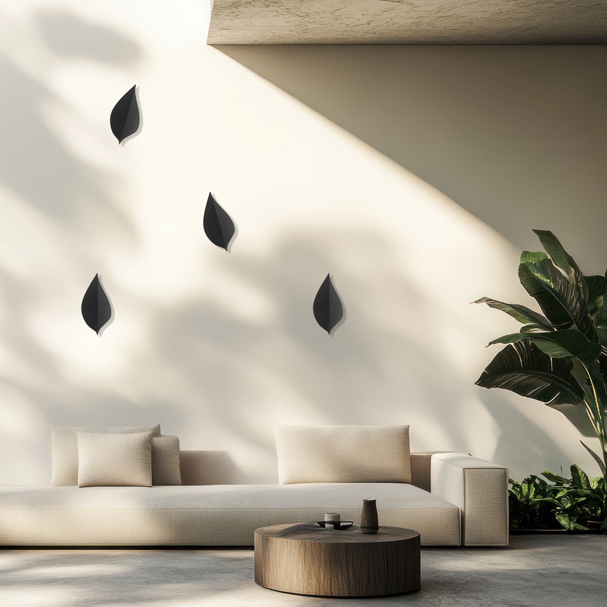 Außenlampe Leaf Wandleuchte schwarz Aluminium modern