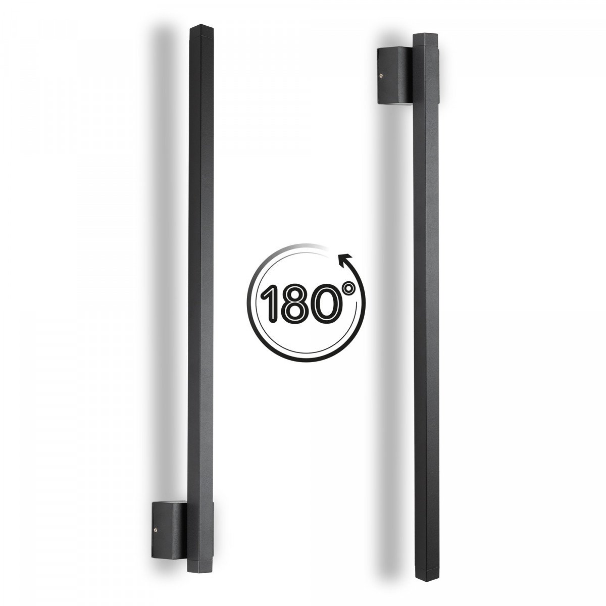 Vertikale Wandleuchte Bar Schwarz Aluminium Modern