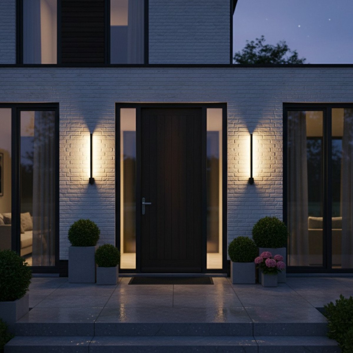 Vertikale Wandleuchte Bar Schwarz Aluminium Modern